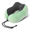 Almohada en forma de U Espuma viscoelástica Logotipo personalizado Almohada de viaje Almohada en forma de U Almohada creativa para el cuello Tela magnética Almohada para el cuello para la columna cervical Venta al por mayor