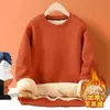 Suéter de lã de cordeiro gola redonda masculino inverno forrado de lã camisa de fundo espessada cor sólida pulôver suéter quente top reto