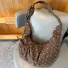 Bolso Nuevo Estilo Bolita Primavera y Verano, Bolso de Lona con Puntos, Ajustable al Hombro y Cruzado, Tendencia Ins Estilo Coreano