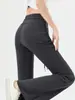 Pantalones deportivos acampanados para mujer 2026 principios de otoño nuevos de cintura alta estilo americano holgados que estilizan pantalones de campana para personas petite pantalones de chándal casuales