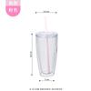 Vaso para Beber con Popote, Sencillo Estudiante Chica Portátil Transfronterizo Amazon Vaso de Popote de Plástico de Gran Capacidad