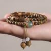 Sándalo Verde Artístico Antiguo Pulsera Doble Círculo DIY Tejido Verde Gota Cuerdas de Mano Cuentas de Rosario Combinación Cuentas Cubo para Juego Cultural de Hombres y Mujeres
