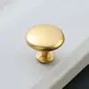 Manija Redonda de Aleación de Aluminio Dorada para Cajón Gabinete Zapatero Puerta de Armario Herrajes para Muebles Manija de un Solo Agujero