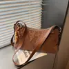 Bolso de Hombro con Diseño de Nicho de Pedido Extranjero, Bolso Cruzado Mate de Lujo de Gama Alta, Bolso Tipo Bollo Retro de Gran Capacidad con Estampado de Leopardo