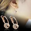 Pendientes de Bola Full Diamond Estilo Coreano y Japonés, Disponibles en Tres Colores, Modernos y Sencillos, Dulces Pendientes de Bola Redonda Estilo Estudiante
