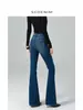 Jeans de Tiro Alto Ligeramente Acampanados con Estiramiento en Cuatro Direcciones, Ajuste Delgado, Levanta Glúteos, Adelgazantes, Nuevo Modelo Otoño 2026