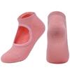 Calcetines de yoga al por mayor de fábrica, calcetines de yoga antideslizantes profesionales para principiantes, calcetines de yoga de algodón grueso sin espalda para primavera y otoño para mujeres