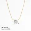 Nuevo collar de diamantes de alta costura para mujer, inteligente, simple, de lujo, elegante, elegante, versátil, cadena para la clavícula pequeña, joyería