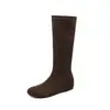 Botas de Moda para Mujer Pierna Ajustada 2026 Otoño/Invierno Aumentadoras Ocultas de Altura Punta Redonda Tacón Bajo Hasta la Rodilla Botas Altas Botas de Moda