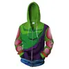Ropa periférica de anime japonés Serie Qlzwk Personajes de Cosplay Goku Vegeta Sudadera con cremallera Sudadera con capucha para hombre Chaqueta