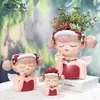 Natal Menina Fofa Presentes Criativos Decorações de Mesa para Sala de Estar em Casa Jardinagem de Varanda Plantas Verdes em Vasos Vasos de Flores