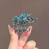 Brillante Pinza para el Cabello de Mariposa con Diamantes Flash Franceses para Mujer, Pinza de Peinado de Nuevo Estilo de Gama Alta en la Parte Posterior de la Cabeza, Pinza para Recogido Parcial