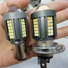 Farol dianteiro de motocicleta H4 de três pinos branco e amarelo para veículo elétrico, holofote integrado de alto e baixo feixe, lâmpada BA20D de duas cores