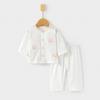 Ropa de Casa para Bebé Recién Nacido Traje de Top Delgado Algodón Fantasía Ultradelgado Verano Pantalones para Niños Flor Quemada Aire Acondicionado para Bebé