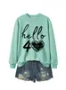 Amazon eBay estación independiente moda versátil mujer hola 40 corazón cuello redondo manga larga sudadera comercio exterior transfronterizo