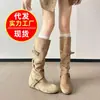 Botas Altas Nuevas Retro Primavera/Otoño 2026 Punta Redonda Tacón Oculto Hebilla Superficie Suave Caídas Por Encima de la Rodilla Botines de Moda