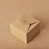 Caja de Papel Kraft con Encaje DIY Cuadrada Caja de Regalo para Turrón Dulces Galletas Pastel Repostería Caja de Embalaje