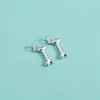 Accesorios Estilo Coreano de Plata de Ley S925 Colgante Hueso Fino Liso Electrochapado Colgante de Pulsera de Cristal con Cuentas Hecha a Mano DIY