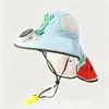 Nuevo sombrero de protección solar para niños con ventilador alimentado por energía solar, protección UV y parasol