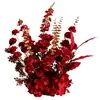Flores de seda para bodas, flores artificiales, arreglos florales rojos de suelo, decoraciones festivas para escenas de boda, arreglos de paisajismo, decoraciones de pasillo