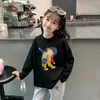 Camiseta Infantil de Algodão Puro com Desenho 2026 Primavera/Outono Nova Blusa Menina Bebê Manga Longa Camisa Base Estilosa para Menina