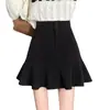 Falda de Cola de Pescado Estilo Traje Falda Línea A Falda Corta Otoño e Invierno Mujer 2026 Nueva Falda de Cintura Alta Falda Ceñida al Cuerpo Falda de Invierno
