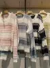 Suéter de Punto a Rayas de Color Contrastante Retro para Mujer 2025 Otoño e Invierno Nuevo Suave y Ceroso Holgado Estilo Suave Suéter de Punto Top Tendencia