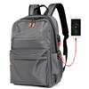 Mochila Casual Moda Simple Gris Oxford con Puerto de Carga USB Mochila para Laptop Mochila