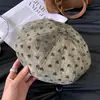 Boina con Estampado de Corazones Estilo Coreano para Mujer 2026 Nuevo Verano Dulce Versátil Circunferencia de Cabeza Grande Hace que la Cara se Vea Más Pequeña Boina de Pintor