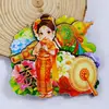 Serie YunnanAtracciones Culturales y Creativas ÚnicasXishuangbannaCiudad TurísticaSouvenirImanes de Refrigerador de Madera