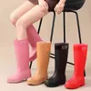 Botas de Lluvia Japonesas y Coreanas Multicolor, Botas de Lluvia Extra Altas para Mujer, Botas Negras, Zapatos de Goma a la Moda, Botas con Cordón a la Moda, Botas para Mujer