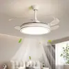 Luz de Ventilador Invisible de Espectro Completo, Luz de Ventilador de Techo Silencioso de Frecuencia Variable para Restaurante, Luz de Ventilador de Techo Led Moderna y Sencilla para Dormitorio
