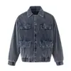 Chaqueta de trabajo callejera desgastada estilo retro japonés Rumeng para hombre, otoño, corte holgado, hombros caídos, moderna, casual, versátil