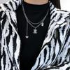 Moda Europea y Americana 2026 Nuevo Collar de Oso de Doble Capa Dulce y Fresco para Mujer, Cadena de Suéter de Acero de Titanio Ins Hip-Hop que no se decolora