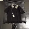 Estilo Conjunto de Verão Camisa Polo com Gola Lapela e Patchwork nos Ombros, Camiseta Masculina Xadrez Retro Americano de Manga Curta, Manga Meia-Manga Solta