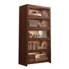 Librería a prueba de polvo de madera maciza, montada en la pared, color nogal, armario de almacenamiento, estantería de pie, estantería para el hogar