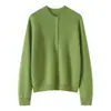 Suave y pegajoso, abrigo de cachemir abotonado 100% cachemir, cuello redondo, mangas largas, jersey, suéter holgado, para mujer, otoño e invierno, versátil