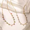 Aogu Moda Europea y Americana Nicho Chapado en Oro de 18K Circonita Acero Inoxidable Cadena para Clavícula para Mujer Nicho Versátil Collar de Alta Gama Nuevo