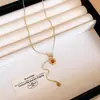 Collar de Girasol de Lujo Ligero para Mujer 2024 Nuevo Accesorios de Nicho de Lujo Ligero Cadena para Suéter Popular Otoño e Invierno