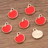 3 Cores 8*10mm Acessórios de Joias de Liga DIY Charme de Esmalte Gota Dourada Kc Pingente de Fruta Charme de Maçã