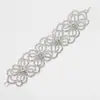B147 Atmosfera simples europeia e americana retrô pulseira larga de strass de cristal pulseira de diamante brilhante feminina pulseira requintada.