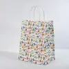 Bolso de Papel de Embalaje Marrón Personalizado Bolsa de Regalo Engrosada Logo Imprimible Café Té de Leche Pastelería Bolsas de Papel para Llevar