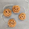 Fabricante Immitación Rattan Bola Pantalla Hecha a Mano Guirnalda de Luces LED Solar de Colores Accesorios Colgantes Decoración Escandinava para Patio Jardín