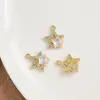 Nuevo Colgante de Aleación Microincrustado Accesorios para Joyería DIY Pulsera Collar Colgante de Joyería Estrella Luna Venta al por Mayor