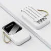 Carregador portátil de quatro fios autônomo transfronteiriço com grande capacidade de 10000mAh, luz LED, fonte de energia portátil compacta e conveniente com impressão de logotipo