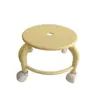 Taburete con Ruedas Giratorias para Uso en Casa, Resistente y Duradero, Taburete Bajo Pequeño para Sentarse, Taburete para Cambiarse los Zapatos, Taburete Móvil con Ruedas, Taburete Bajo Macaron