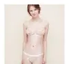 Conjunto de Lingerie de Renda com Bordado de Flores e Vinhas Tridimensionais para Mulheres, Conjunto de Duas Peças com Sutiã Triângulo Ultra-Fino Sem Fio Estilo Francês Sexy