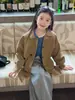 Gabardina de longitud media estilo coreano para niños Aimobebe, para niños mayores, con cuello de solapa, diseño casual de un solo botón y una prenda exterior casual