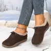 Zapatos casuales para mujer sin cordones, duraderos y cómodos para usar en casa, estilo transfronterizo, forrados de felpa, antideslizantes, ligeros, zapatos de algodón para mujer