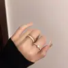 Anel de Amor Elegante com Esmalte Dupla Camada para Mulheres, Luxo Leve, Design de Nicho, Anel Empilhável para Dedo